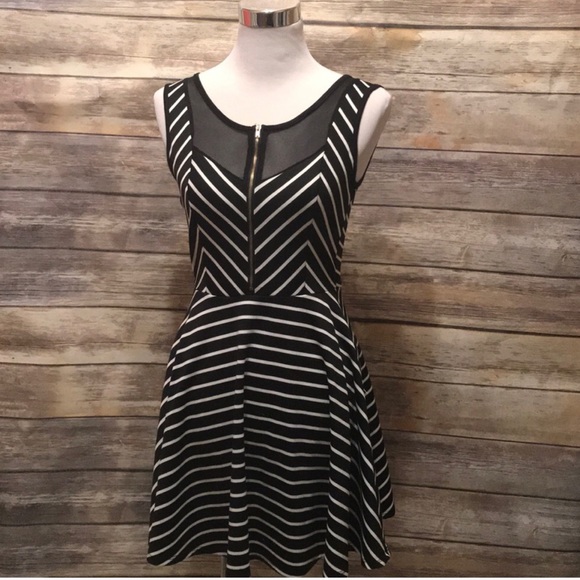 amber blue Dresses & Skirts - Black stripe skater dress